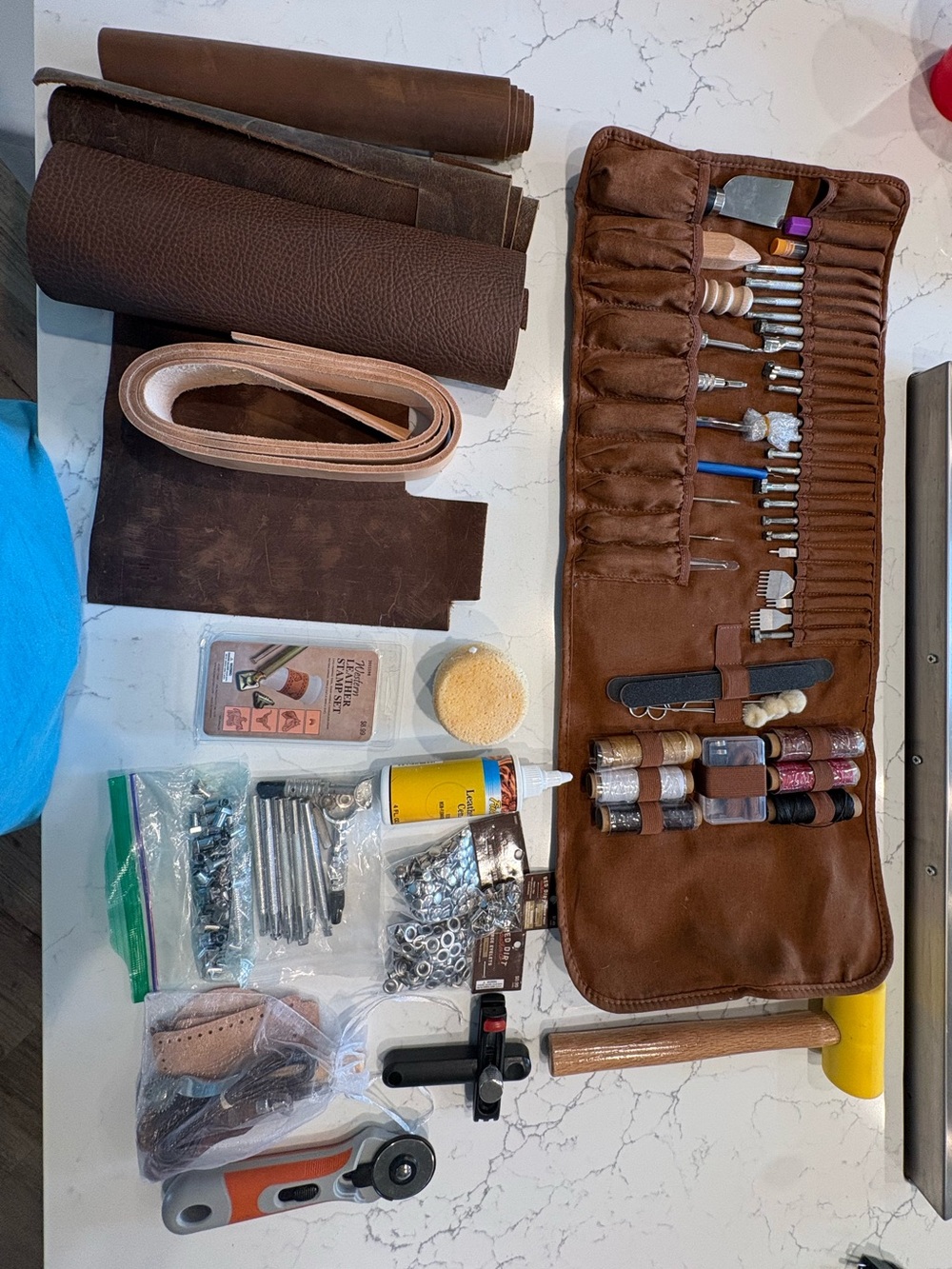 Leatherworking Tool & Supply Kit - Brown Leather Accessories
